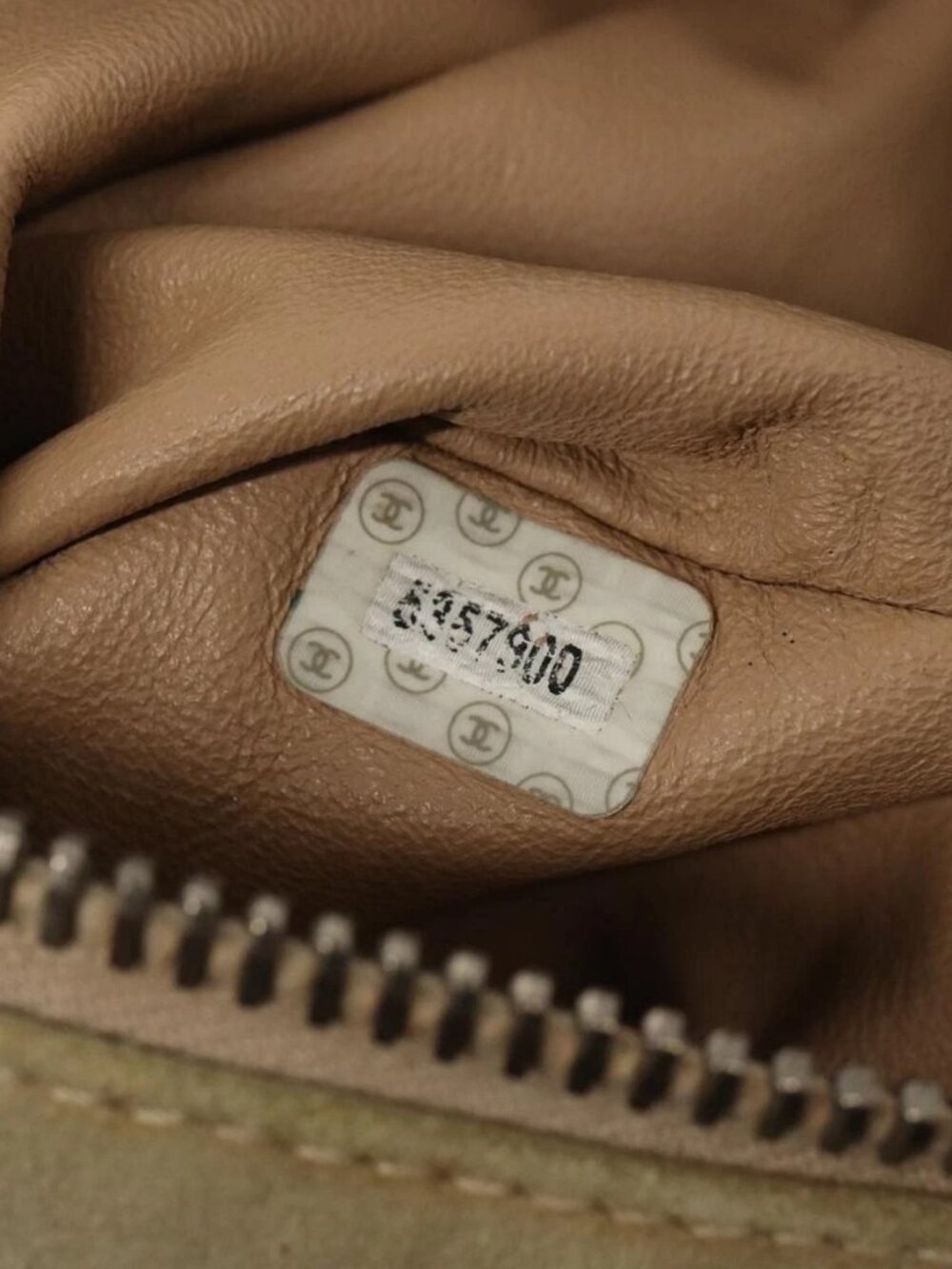 CHANEL Matelasse Shoulder Bag Suede nylon Beige Black Silver CC - Picture 11 of 16